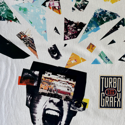 RETRO ‘TURBOGRAFX 16’ HEAD EXPLOSION PROMO WHITE T-SHIRT
