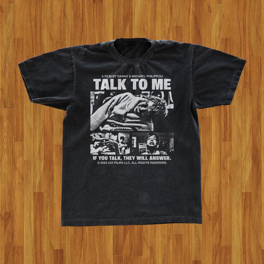 'TALK TO ME' PROMO BLACK T-SHIRT