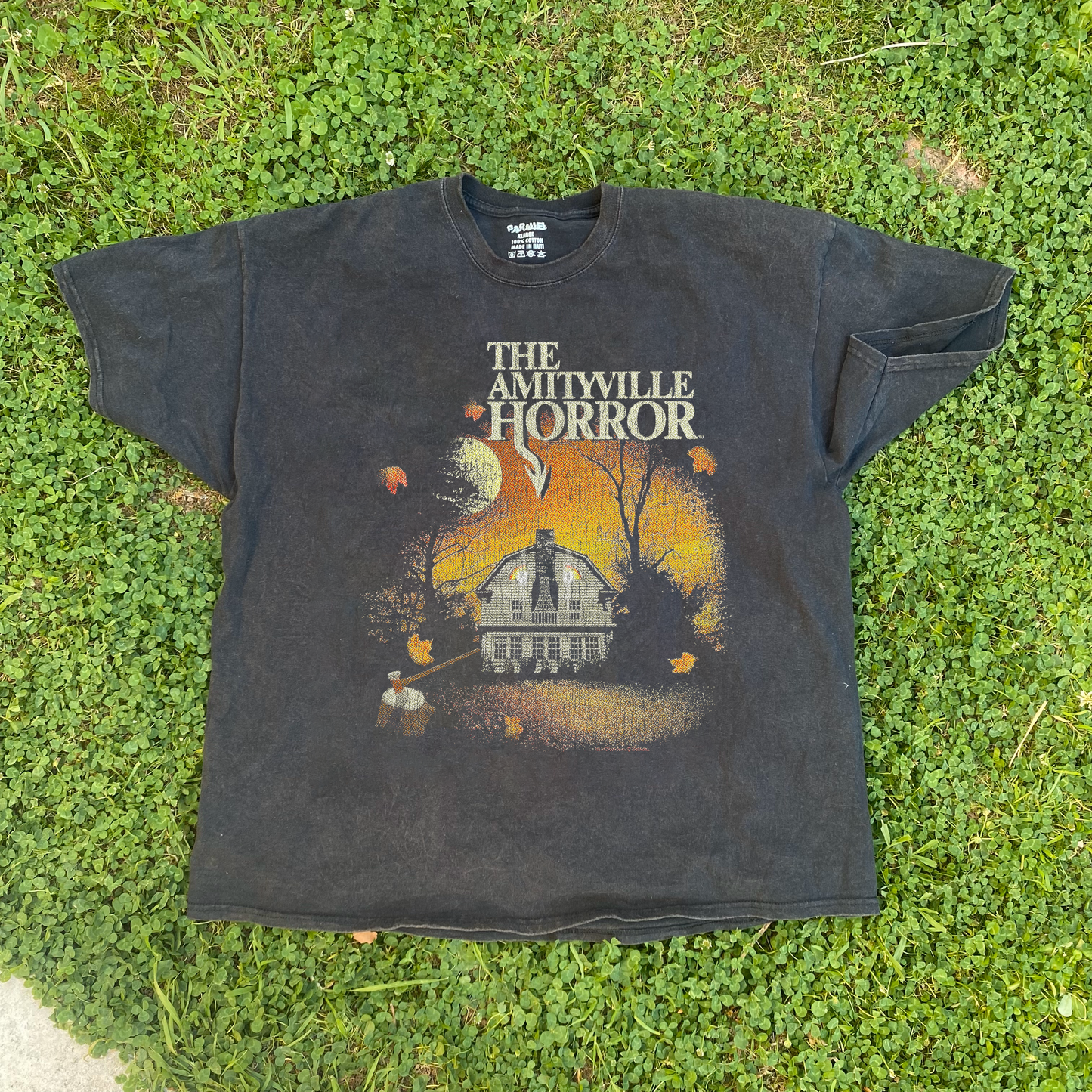 THE AMITYVILLE HORROR PROMO WASHED BLACK T-SHIRT