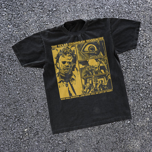 THE TX 'COWBOY CHAINSAW' PROMO BLACK T-SHIRT