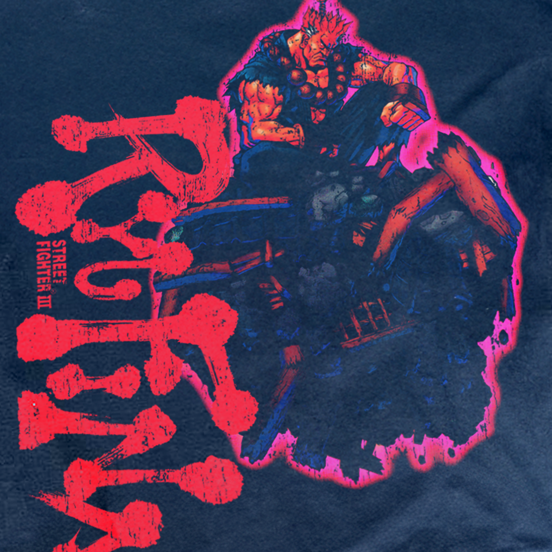 VINTAGE 'AKUMA AWAITS' STREET FIGHTER III 1990s PROMO BLACK T-SHIRT