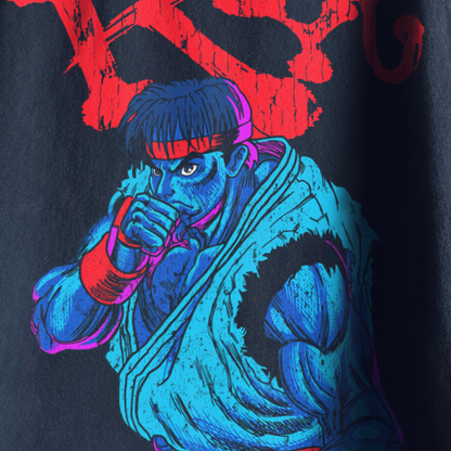 VINTAGE 'RYU' FIGHTING STANCE BLACK T-SHIRT