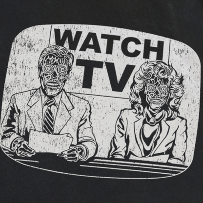 THEY LIVE 'WATCH TV' WASHED BLACK T-SHIRT