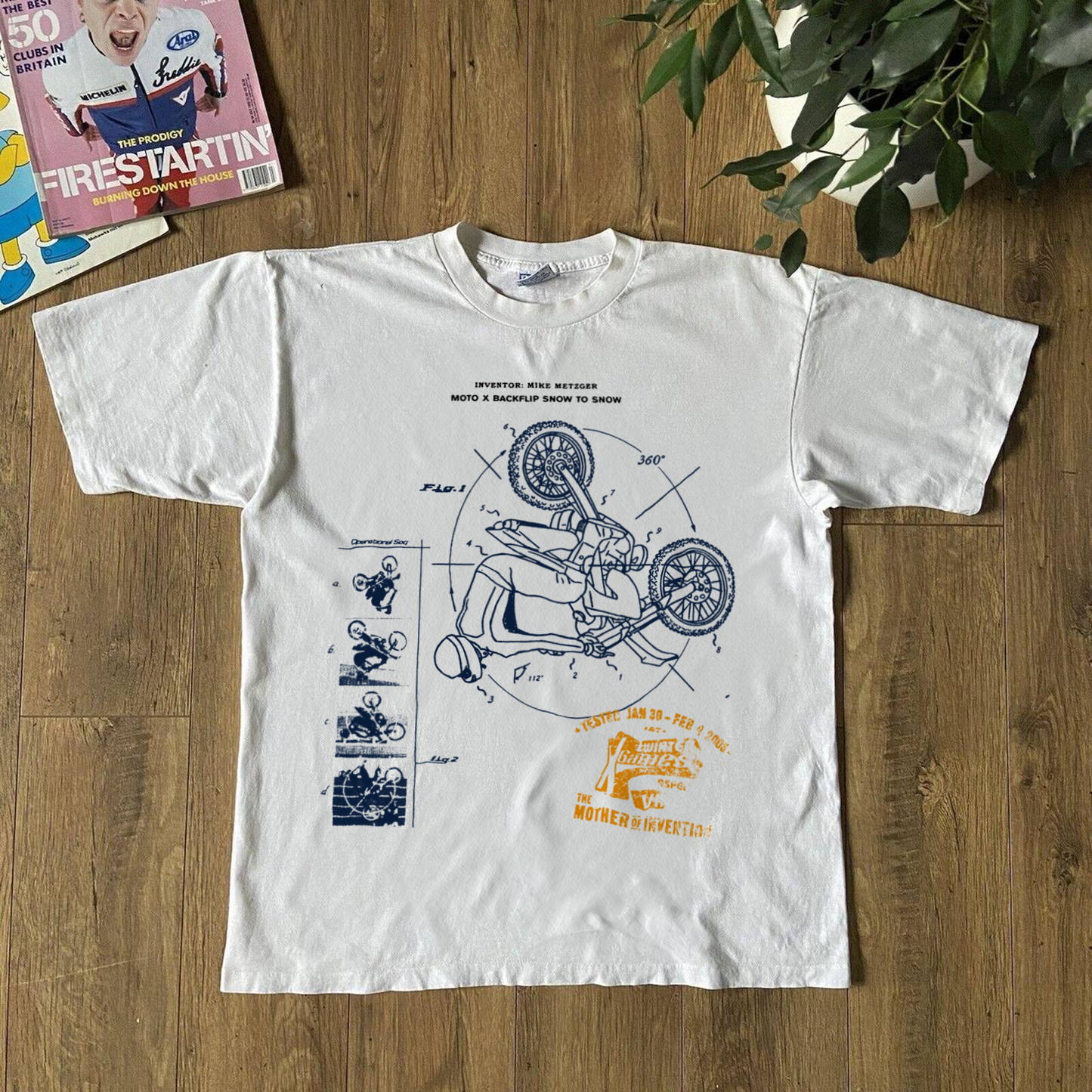 MIKE METZGER 90s XGAMES BACKFLIP WHITE T-SHIRT