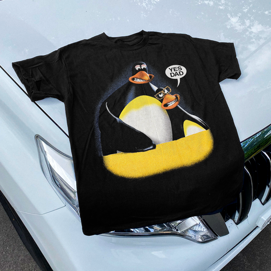 VINTAGE 1993 'YES DAD' AARDMAN BLACK T-SHIRT