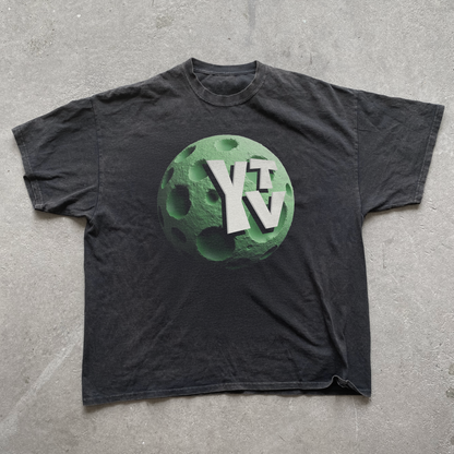 VINTAGE 1996 PROMOTIONAL 'YTV' MOON BLACK T-SHIRT