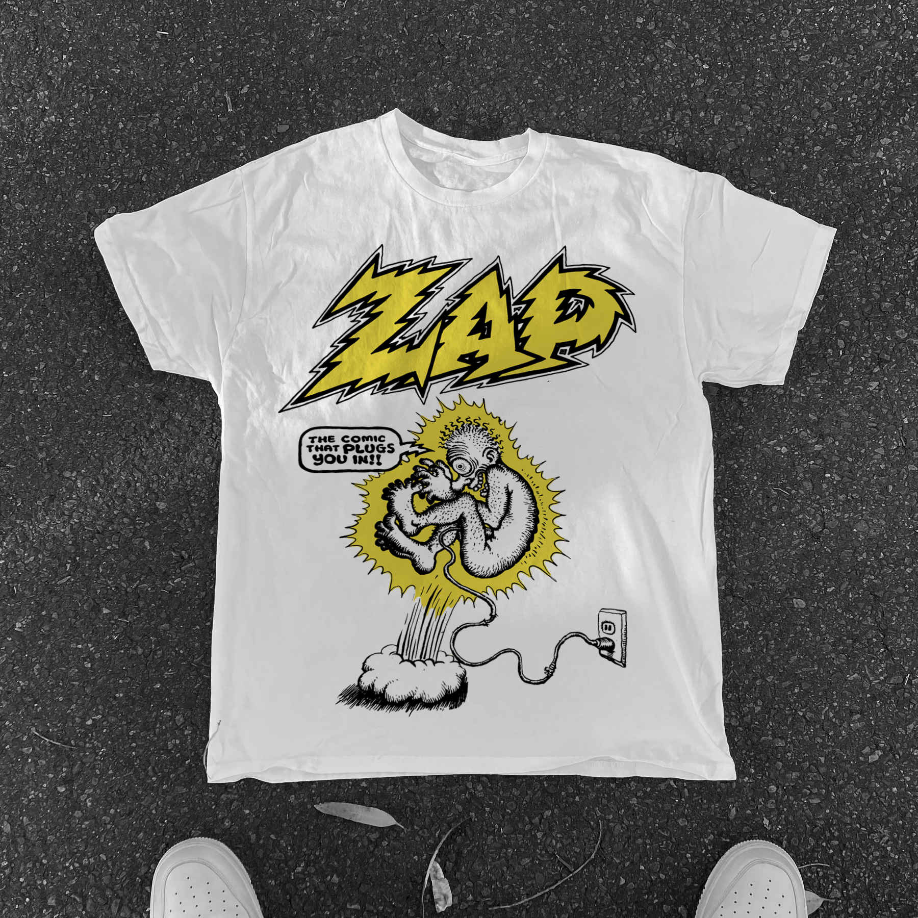 ZAP MAGAZINE 'PLUGGED IN' WHITE T-SHIRT