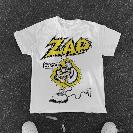 ZAP MAGAZINE 'PLUGGED IN' WHITE T-SHIRT