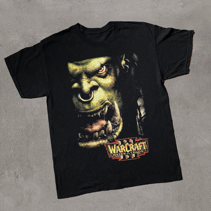 '02 WARCRAFT III REIGN OF CHAOS BLACK T-SHIRT