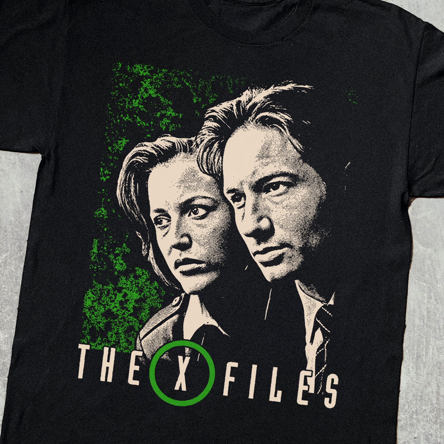 X FILES WASHED BLACK T-SHIRT