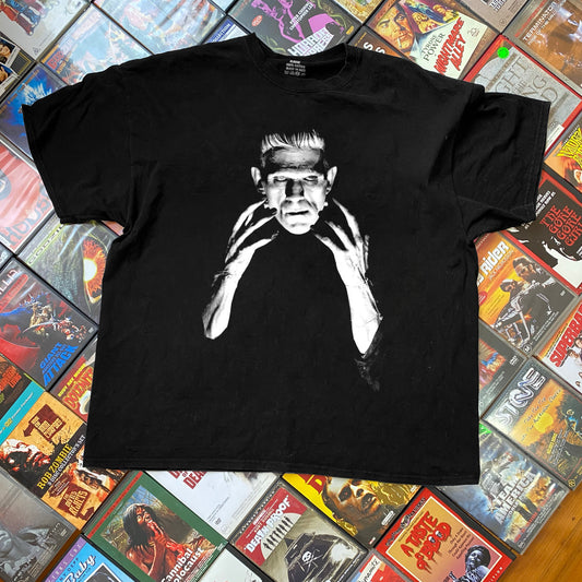 Frankenstein 'Karloff Stare' Vintage Black Washed Tee