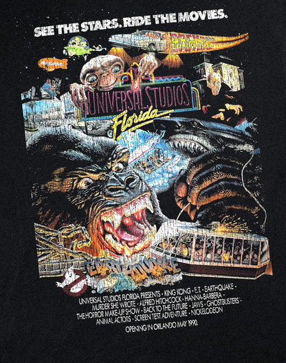 '89 UNIVERSAL STUDIOS FLORIDA VINTAGE BLACK T-SHIRT