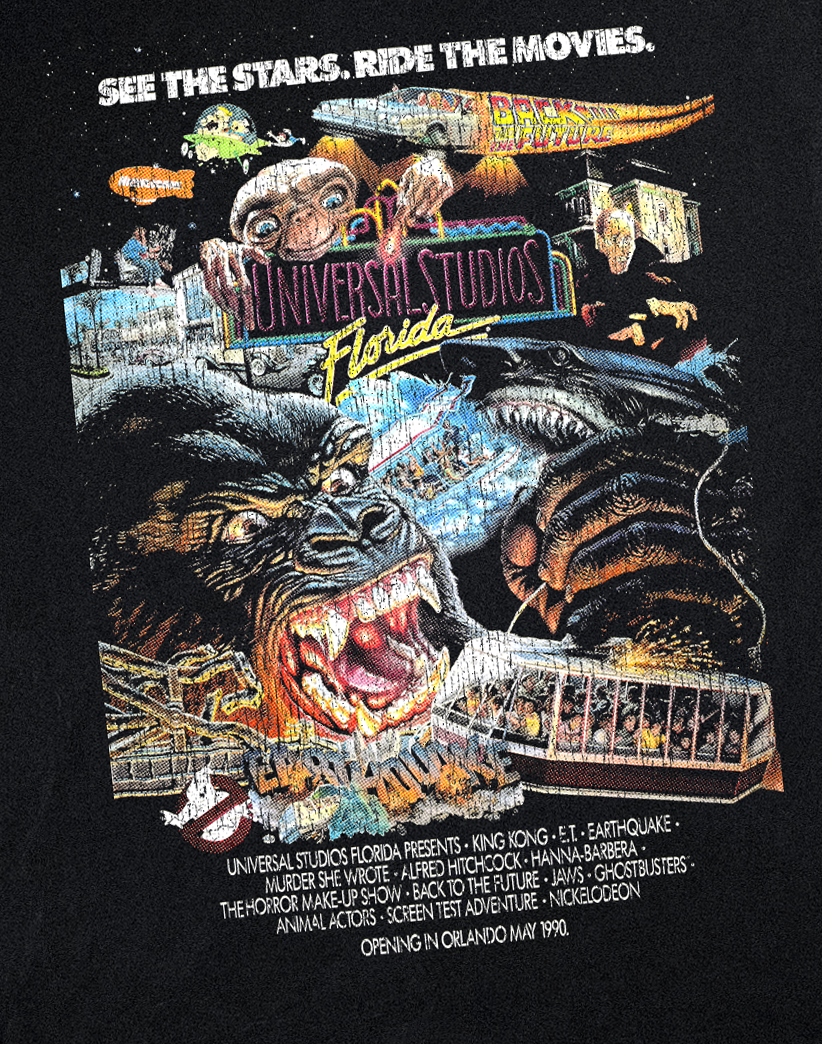 '89 UNIVERSAL STUDIOS FLORIDA VINTAGE BLACK T-SHIRT