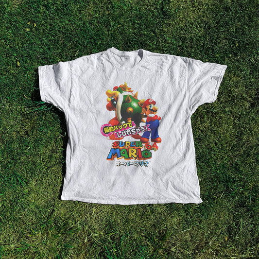 MARIO 64 JAPANESE VINTAGE WASHED WHITE TEE