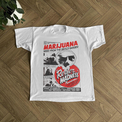 Badass 'Reefer Madness' Promo Tee Vintage Washed White Tee