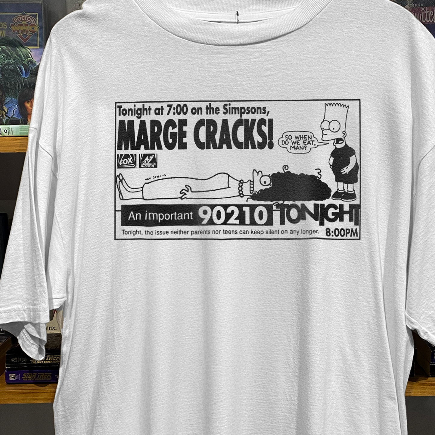 Simpsons 1995 Cable Ad 'Bart Vs Australia' Vintage Washed White Tee