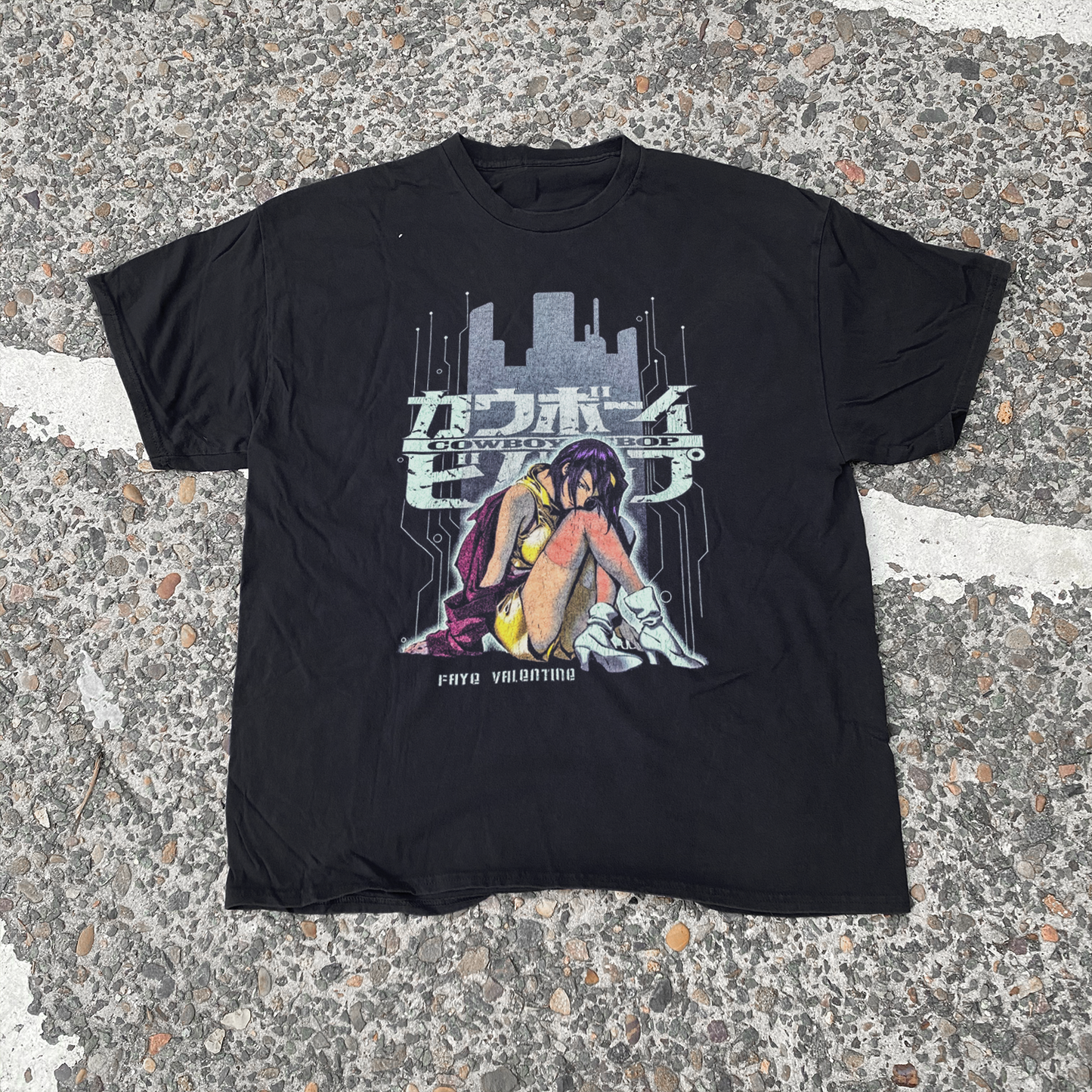 Cowboy Bepop 'Faye Valentine' Black Washed Vintage Tee