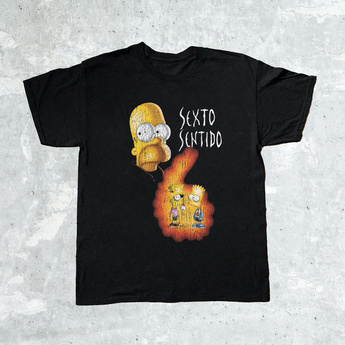 Sexto Sentido Simpsons Six Sense Parody Black Tee