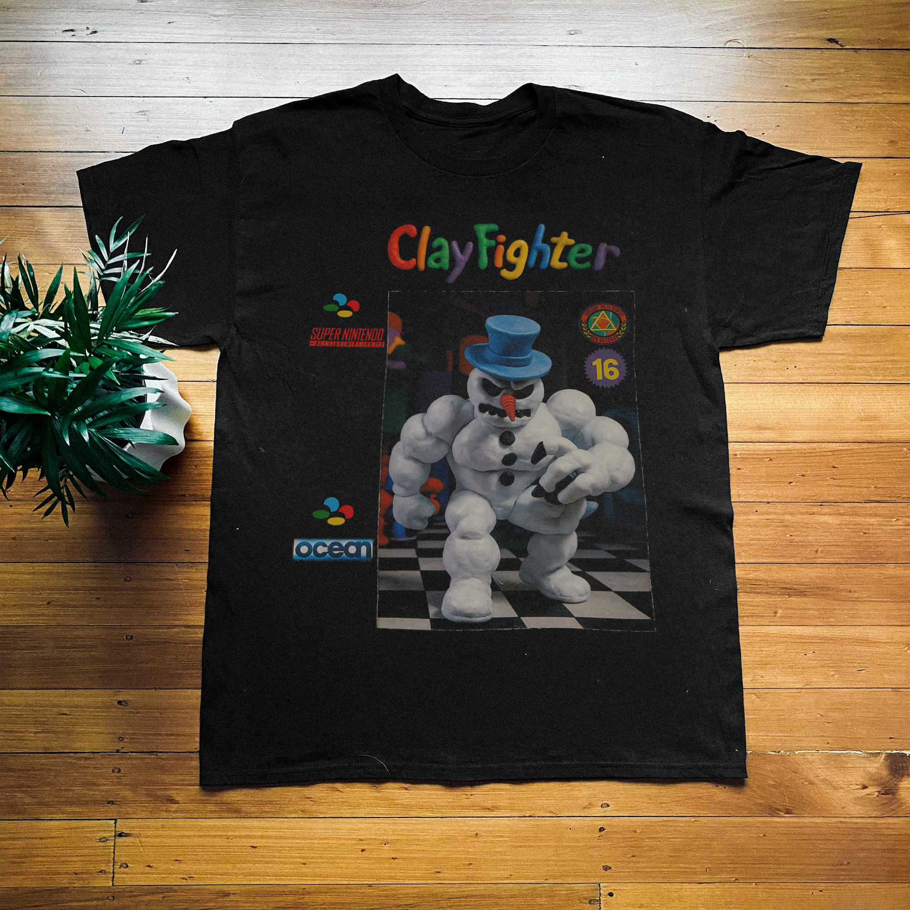 RETRO 'CLAYFIGHTER' BLACK T-SHIRT