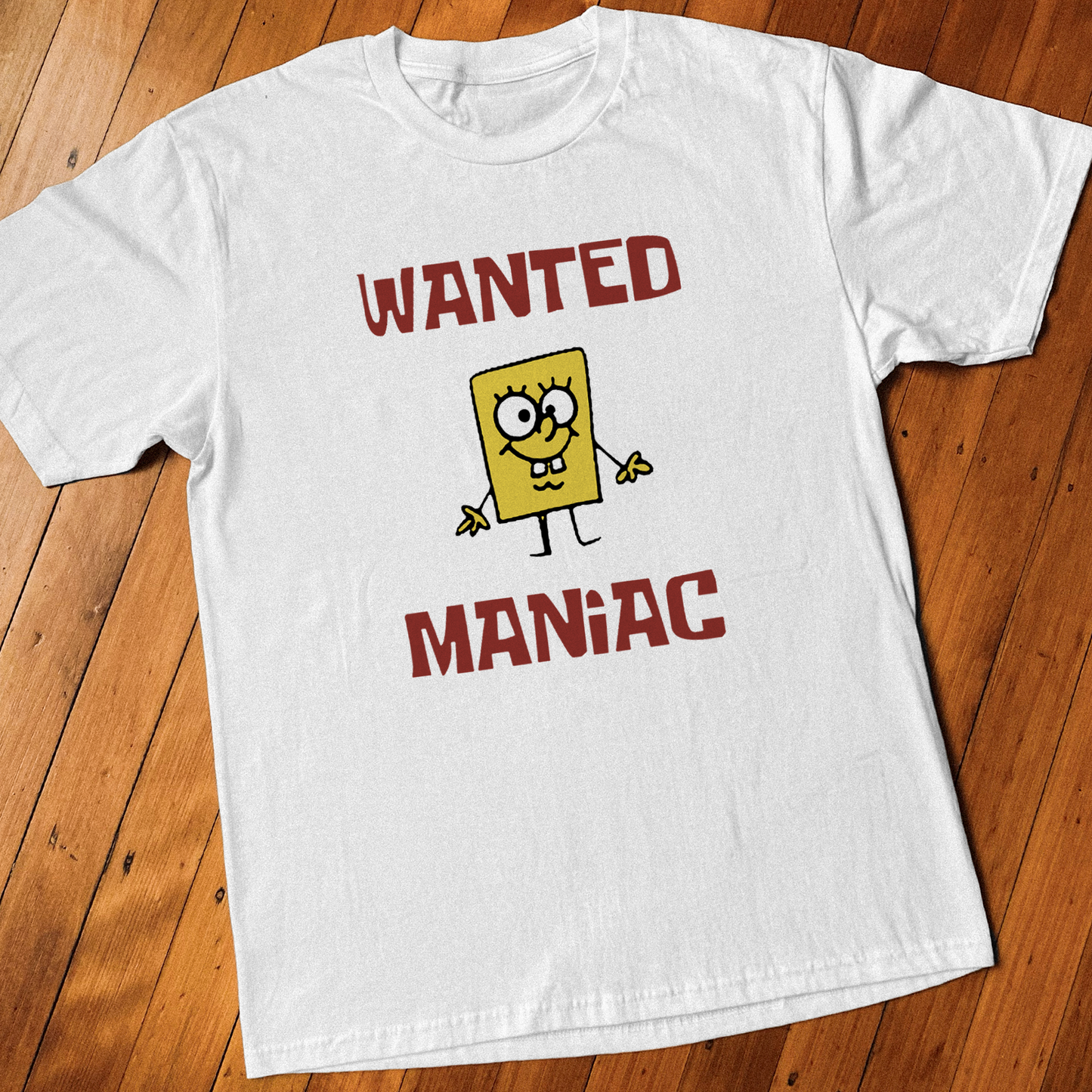 SPONGE 'WANTED MANIAC' WHITE T-SHIRT