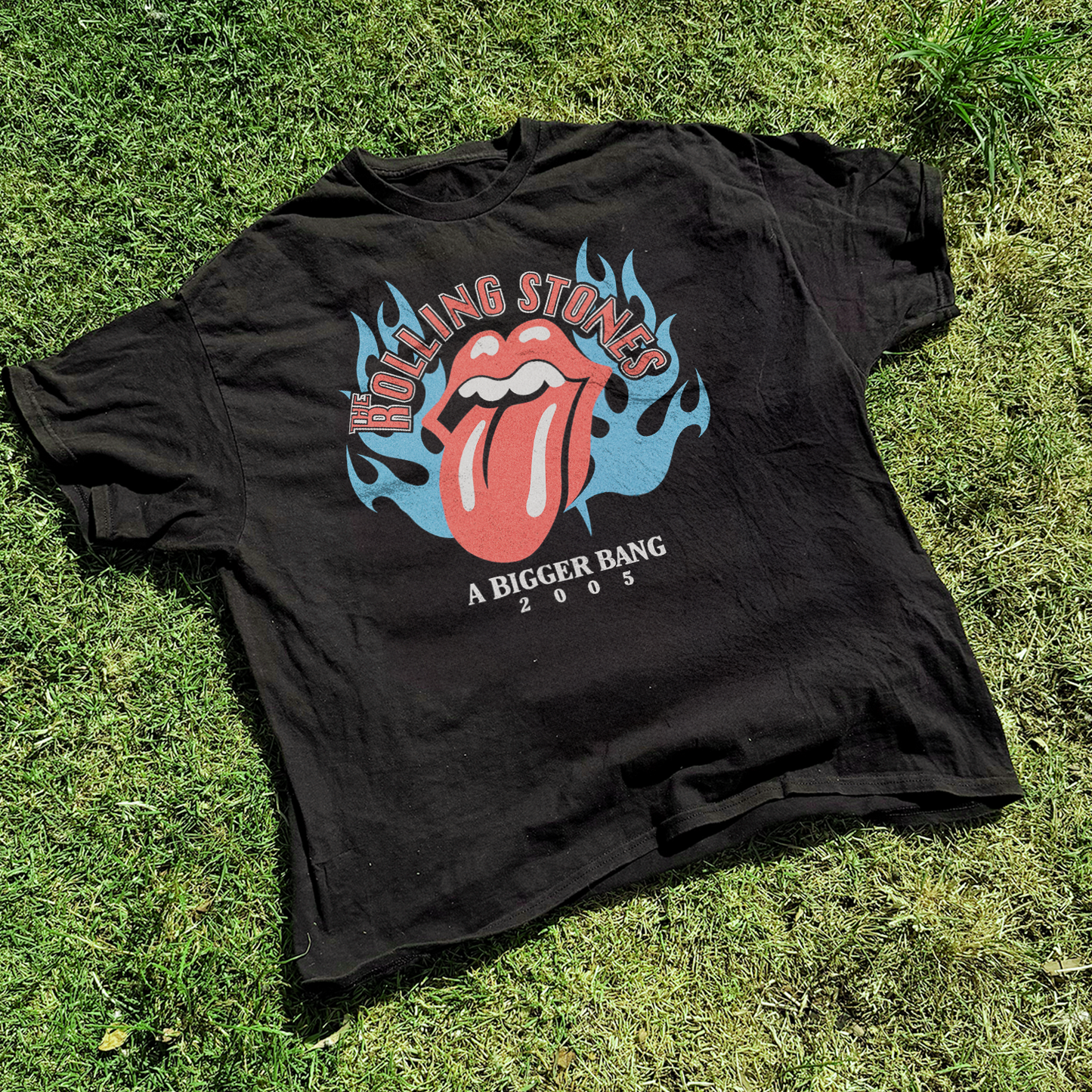 05' RLNG STONES 'A BIGGER BANG' VINTAGE WASHED BLACK TEE