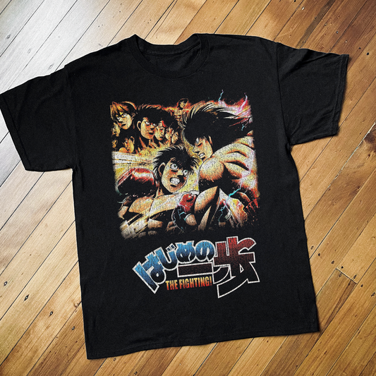 HAJIME NO IPPO VINTAGE BLACK T-SHIRT
