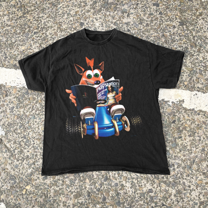 'CRASH TEAM RACING' (1999) WASHED BLACK T-SHIRT