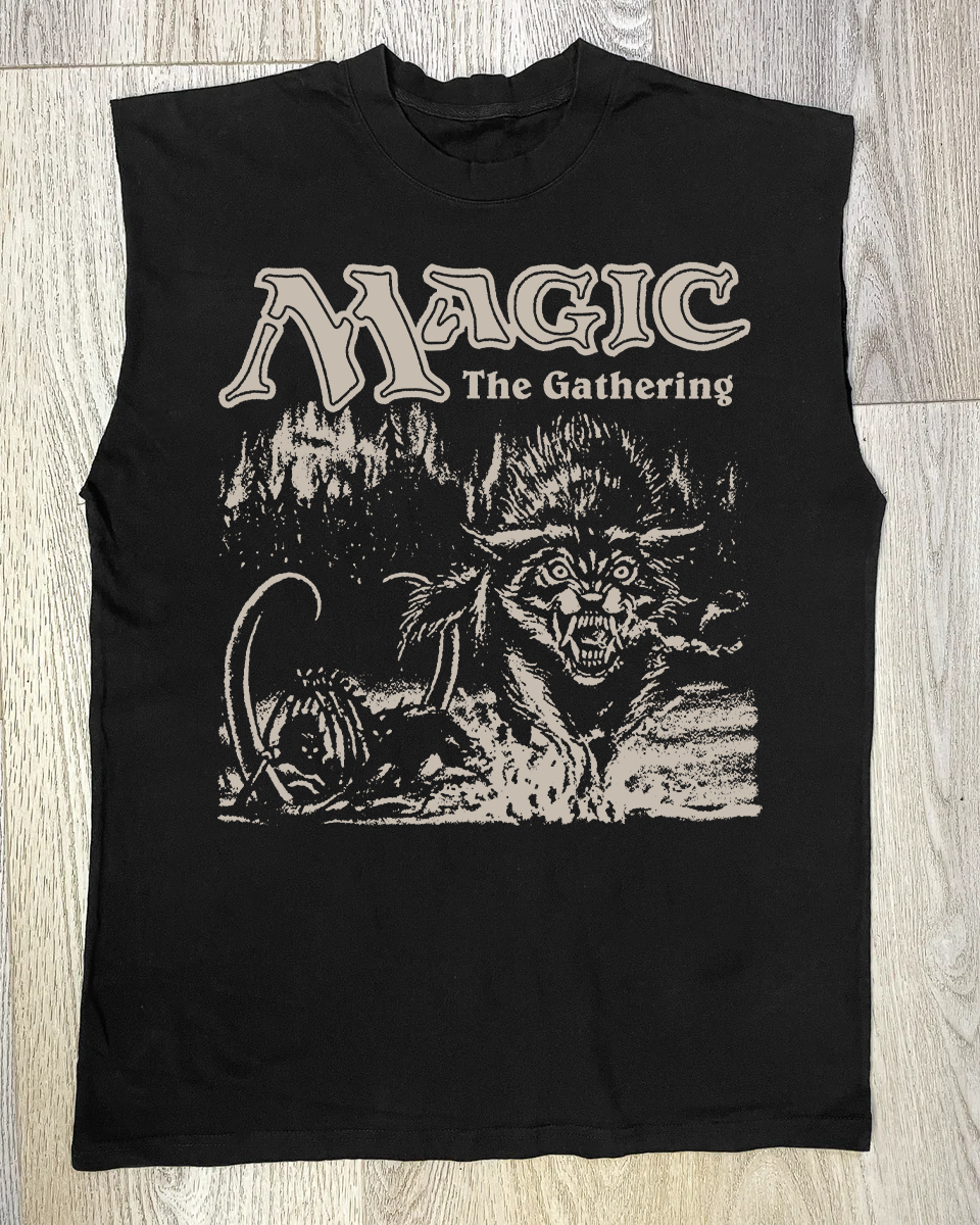 MVGIC THE GVTHERING DIRE WOLVES CUT-OFF BLACK SHIRT