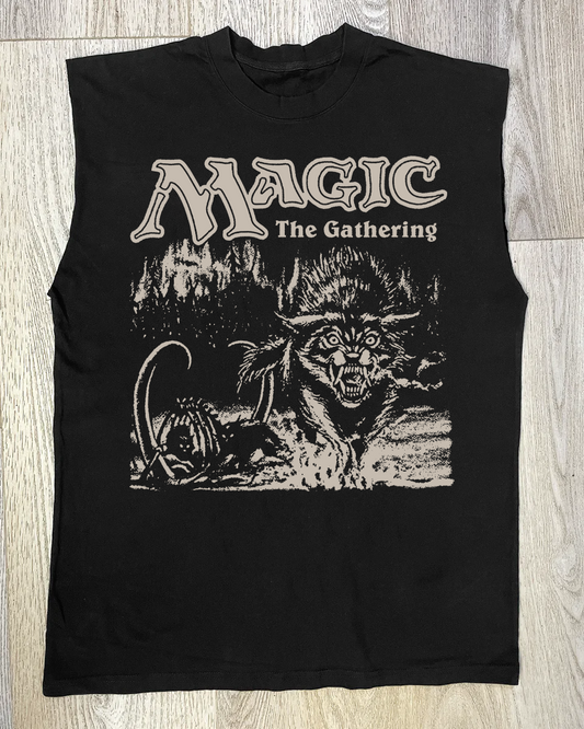 MVGIC THE GVTHERING DIRE WOLVES CUT-OFF BLACK SHIRT