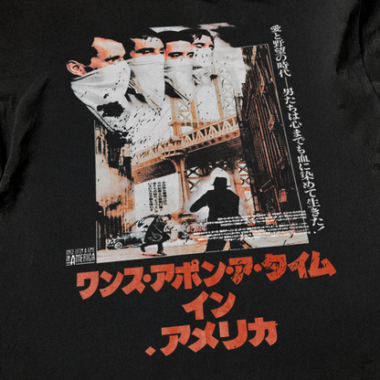 'Once Upon a Time In America' 1981 Japanese Poster Washed Black Vintage Tee