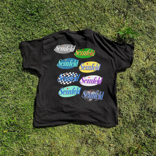 90s Seinfeld 'Logos' Washed Black Vintage Tee