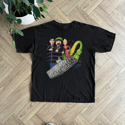 1998 Mtv 'Celebrity Deathmatch' Vintage Washed Black Tee