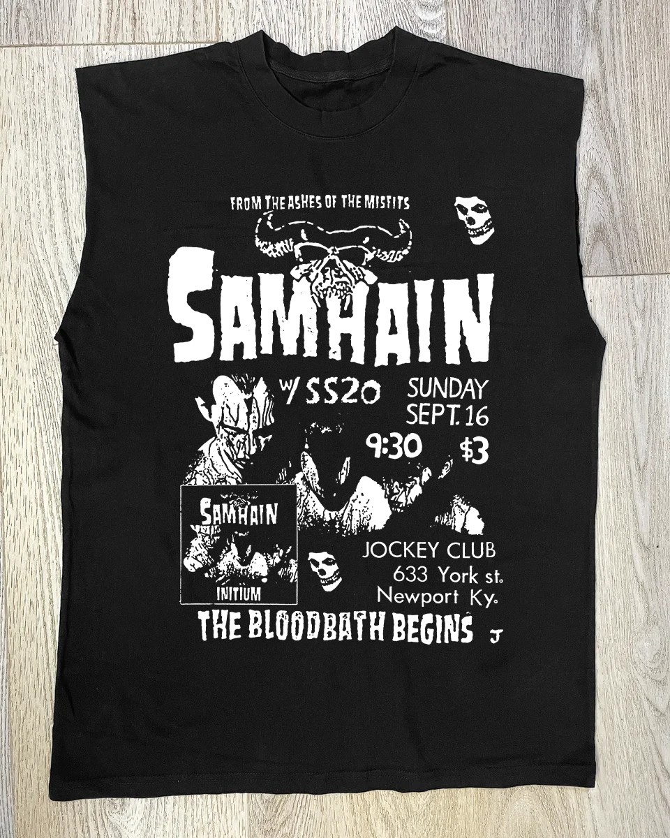 SAMHAIM BLACK CUT-OFF SHIRT