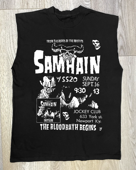 SAMHAIM BLACK CUT-OFF SHIRT
