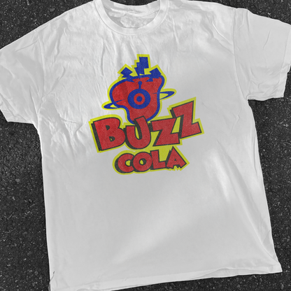 Hit 'N Run 'Buzz Cola' White Vintage Wash Tee