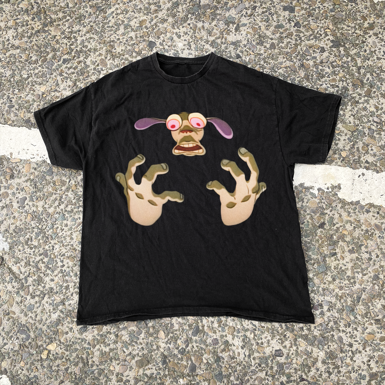 REN AND STIMPY 'THESE HANDS' VINTAGE BLACK T-SHIRT