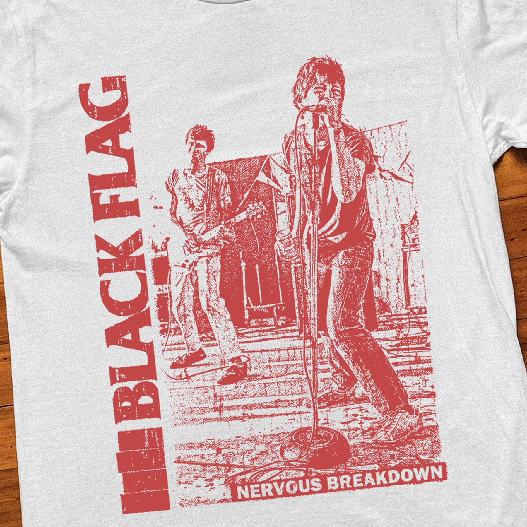 BLVCK FLVG NERVOUS BREVKDOWN WHITE T-SHIRT