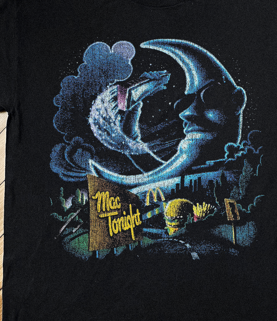 MCDONVLD'S MAC TONIGHT VINTAGE BLACK T-SHIRT