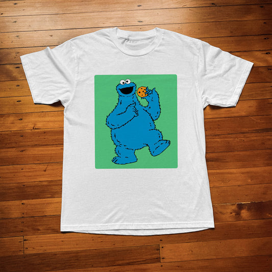 Sesame Monster C Is For Cookie White Tee