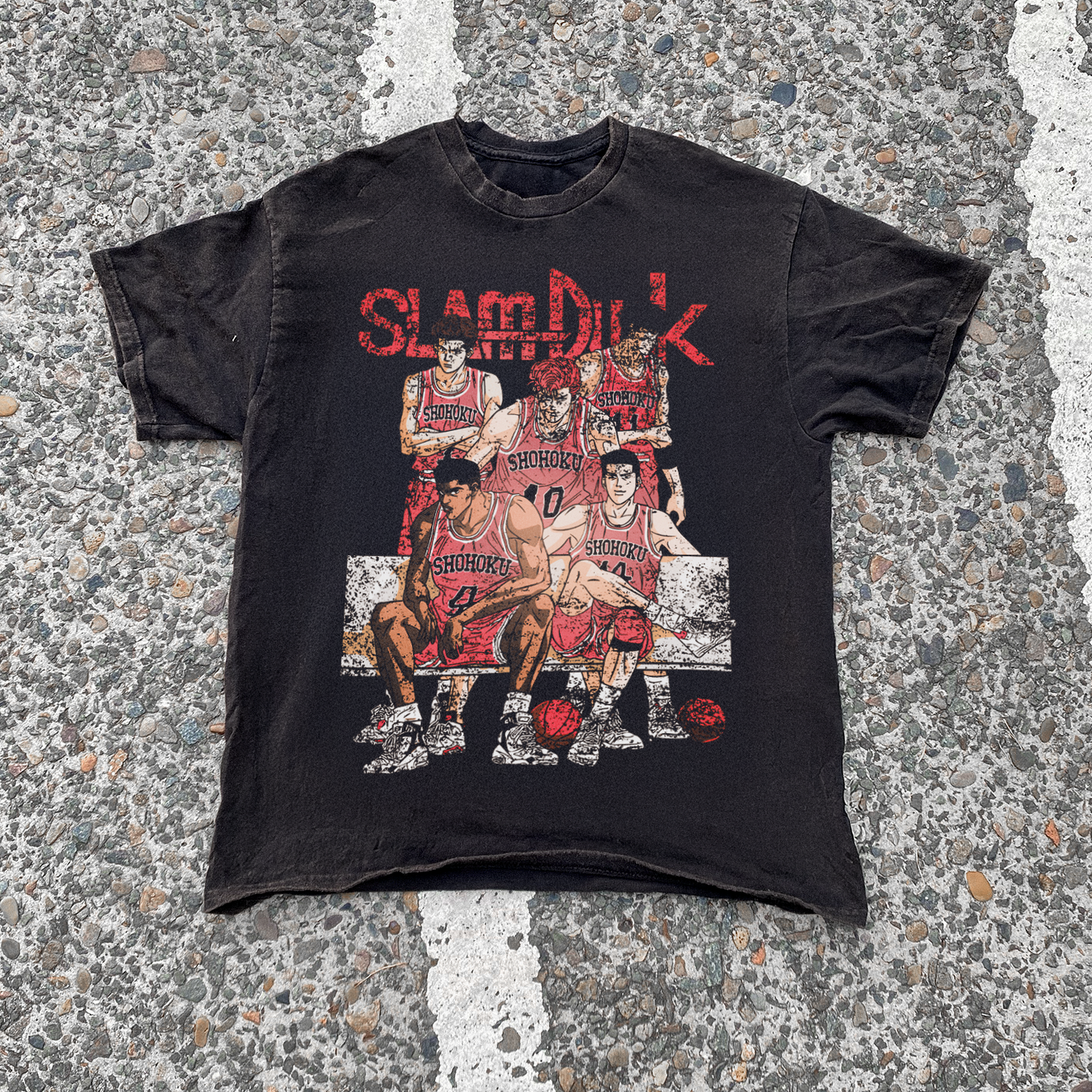 KILLER 'SLAM DUNK' DISTRESSED BLACK T-SHIRT