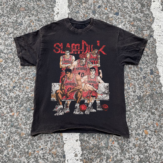 KILLER 'SLAM DUNK' DISTRESSED BLACK T-SHIRT