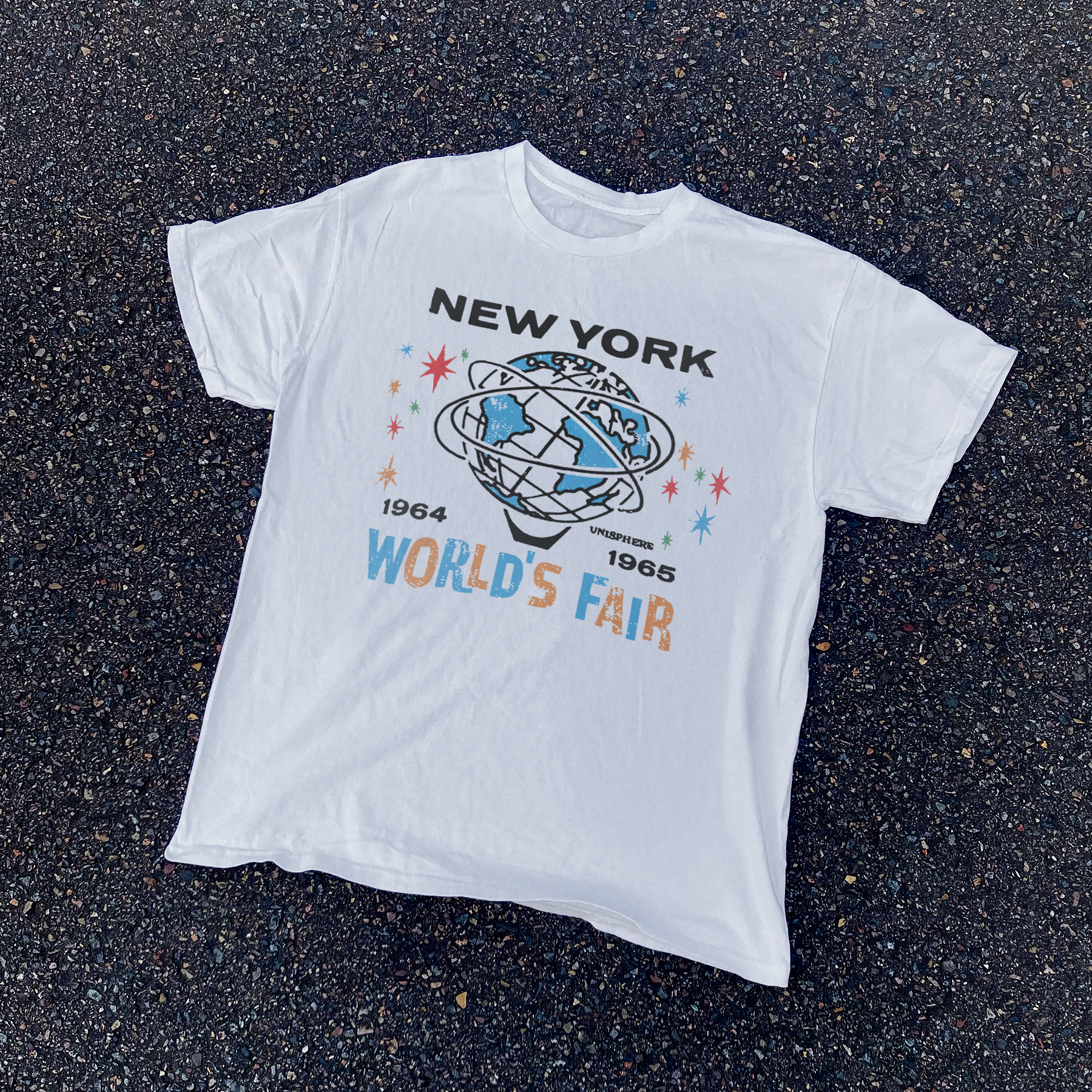1964 NEW YORK 'WORLDS FAIR' WHITE T-SHIRT