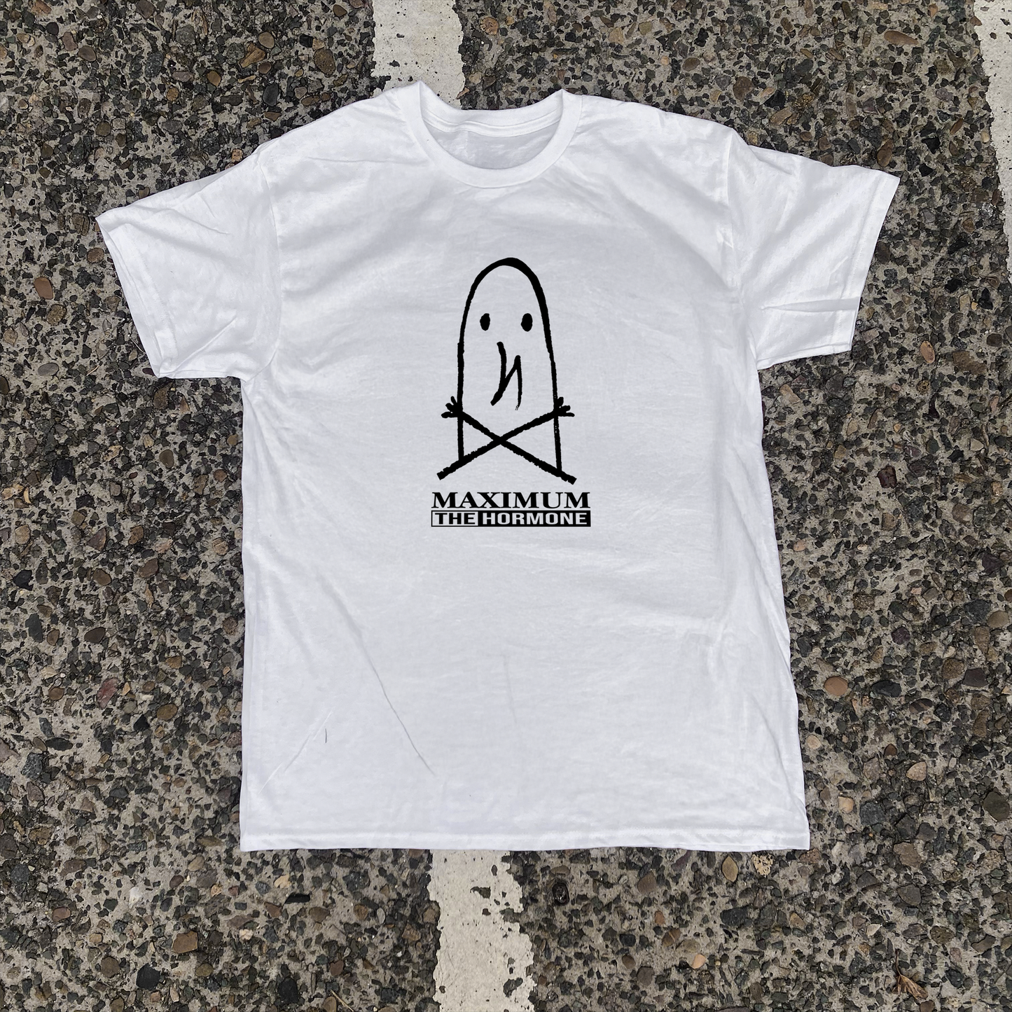 'PUNPUN X MAXIMUM THE HORMONE' WHITE VINTAGE PARODY TEE