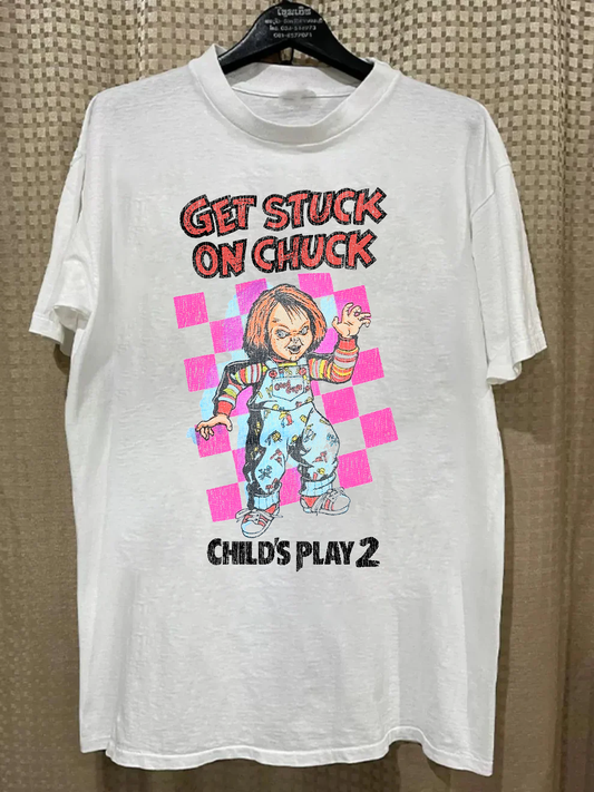 Child'S Play 2 Get Stuck On Chuck Vintage White T-Shirt
