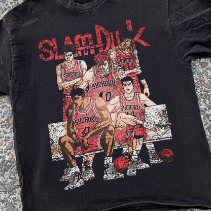 KILLER 'SLAM DUNK' DISTRESSED BLACK T-SHIRT