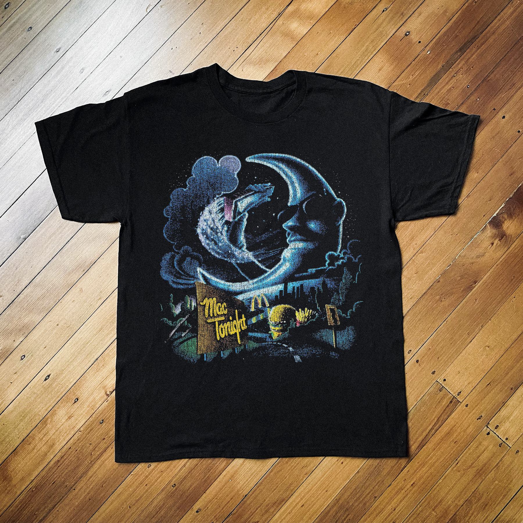 MCDONVLD'S MAC TONIGHT VINTAGE BLACK T-SHIRT