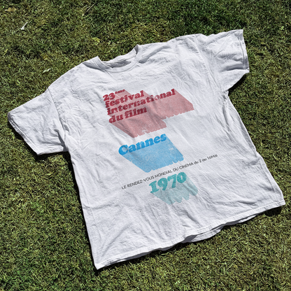 1970 'Cannes Film Festival' Vintage Washed White Tee