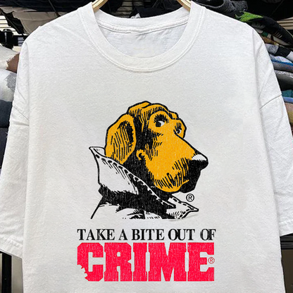 Mcgruff Take A Bite Out Of Crime Vintage White T-Shirt
