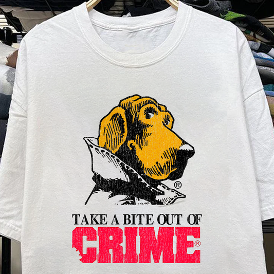Mcgruff Take A Bite Out Of Crime Vintage White T-Shirt
