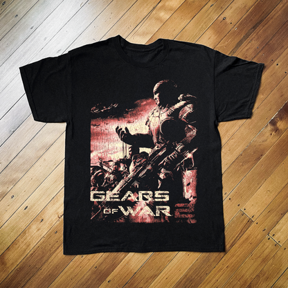 08 Gears Of War 2 Xbox 360 Black T-Shirt – Parallel